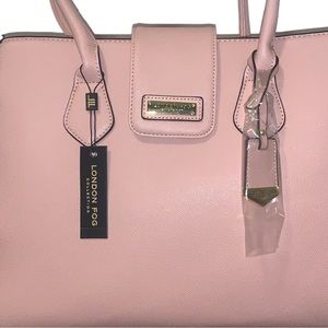 NWT LONDON FOG Women's Simonne Satchel 32 H x 34 Lx 10.5 W cm, COLOR Rose